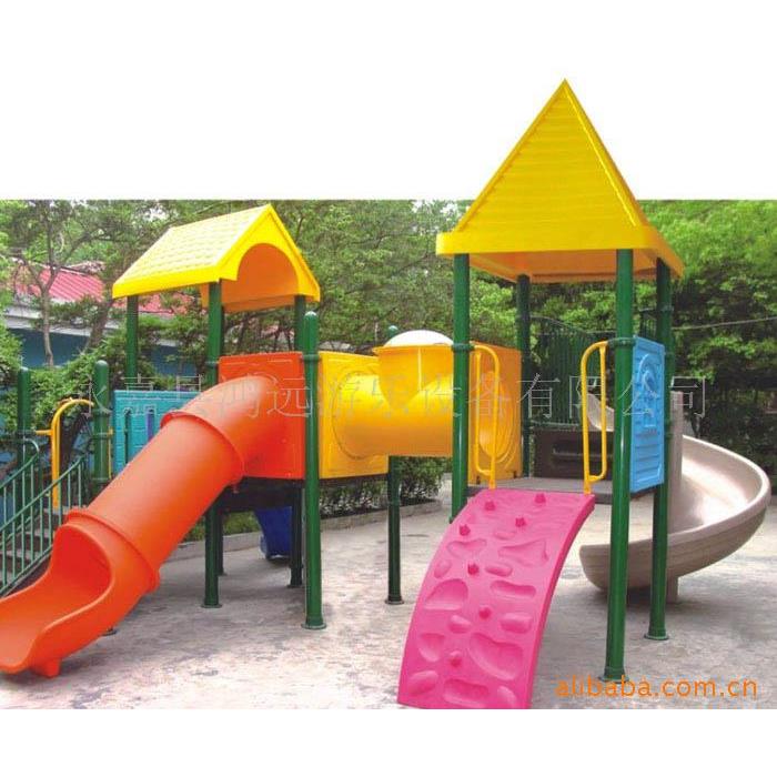 公园场景设施、户外组合滑梯、幼儿园游乐设备、儿童塑料滑梯