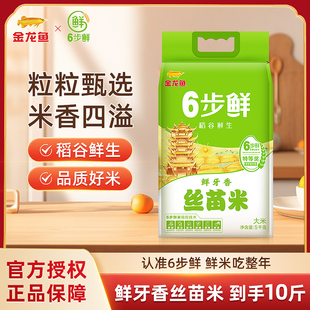 金龙鱼稻谷鲜生6步鲜鲜牙香丝苗5KG/袋10斤装大米清香稻米家用