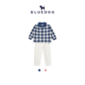BLUEDOG 男女童百搭格子 套装 蓝狗25FW秋大格纹休闲套装 时尚