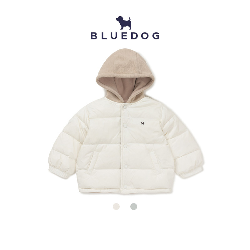 BLUEDOG 韩国蓝狗双面羽绒服冬季新款儿童学院风保暖防风羽绒外套