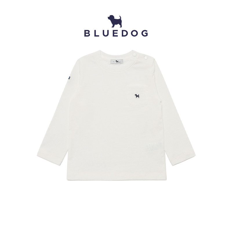 BLUEDOG 韩国蓝狗秋冬基础款长袖T恤休闲儿童打底衫舒适圆领上衣