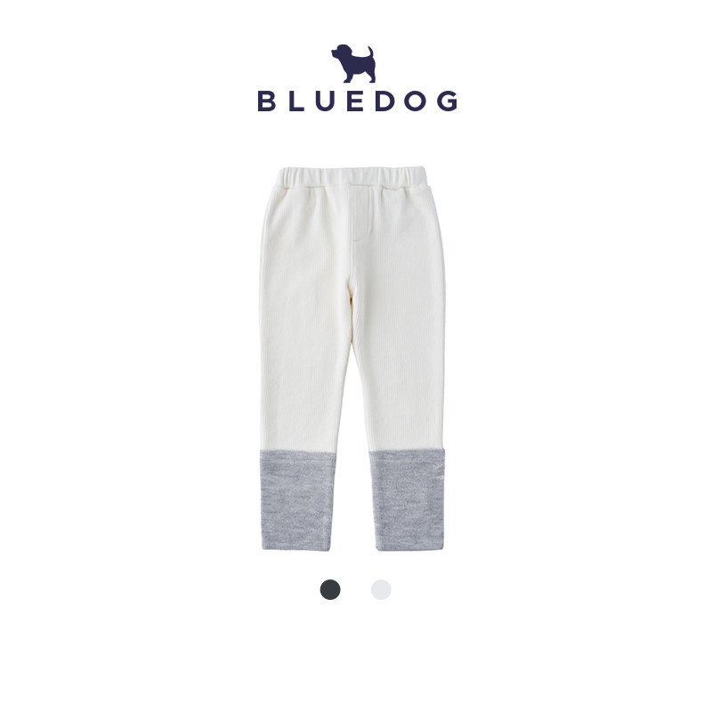 BLUEDOG 韩国蓝狗26FW针织保暖打底裤女童中大童撞色拼接外穿裤子