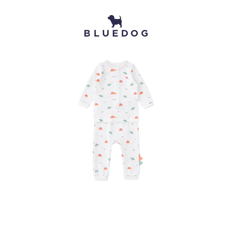 BLUEDOG 韩国蓝狗25FW小童家居服恐龙萌友长袖套装内衣两件套,童装/婴儿装/亲子装,内衣套装,淘宝优惠券,粉丝福利购,淘宝优惠卷