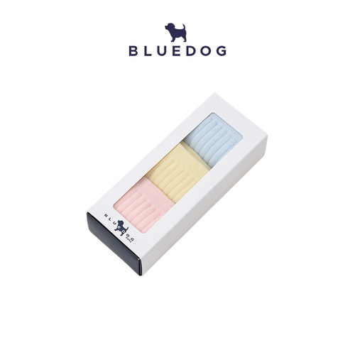 BLUEDOG蓝狗韩国新宝宝儿童0-3岁男女童袜子棉透气3双装套装
