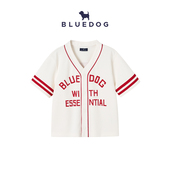 T恤夏季 BLUEDOG蓝狗夏季 韩国儿童男女童V领棒球服短袖 运动上衣