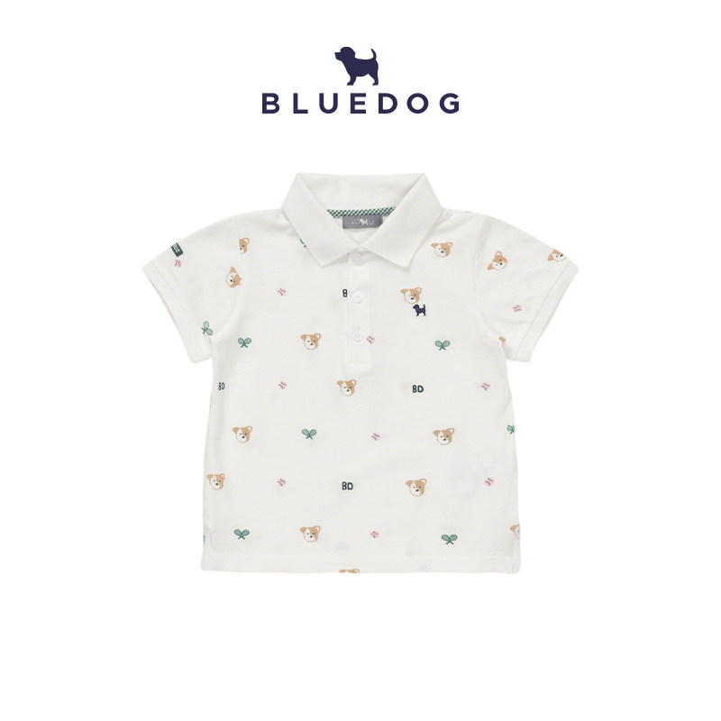 BLUEDOG 韩国蓝狗26SS夏季蓝狗经典POLO衫经典休闲翻领短袖上衣