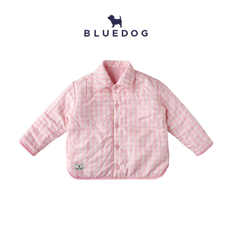 BLUEDOG蓝狗25秋冬新韩国薄外套双面可穿翻领中大童男女儿童