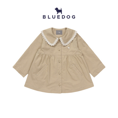 BLUEDOG花边翻领女童风衣