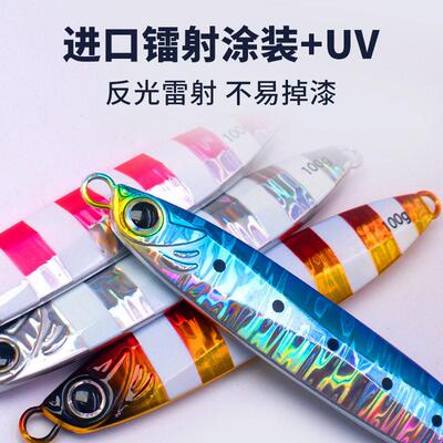 岸抛海钓铁板裸板带夜光鲅鱼马鲛鱼慢摇铁板30g40g60g80g100g拖钓