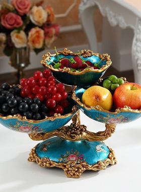 干果盘欧式厅DD101824果盘分格多层水果饰盘创意装摆件家用客茶奢