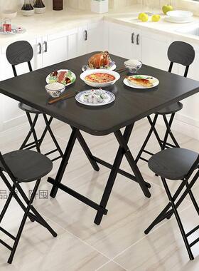 桌子折叠餐家用小方桌吃饭桌便携DXR桌式摆摊桌户简外折小叠桌椅