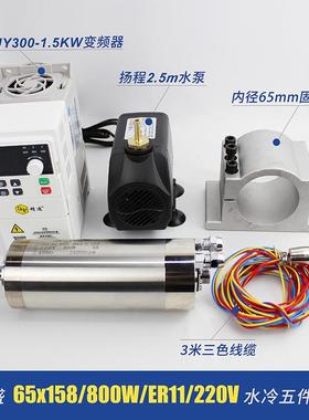 昌盛雕刻主机轴电机头855400W水冷1.52KW木工电主轴2.KW件五套餐