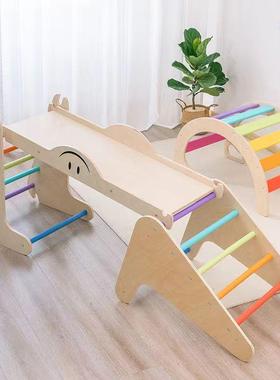 木质爬攀爬园架儿童滑滑梯室VGL内小实木爬型架幼儿游乐场玩具攀