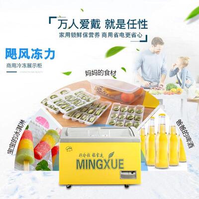 铭雪形商OE用冰弧玻璃移展门冰柜雪糕冰激淋柜箱海鲜示柜超市冷柜
