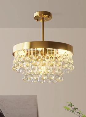 现代轻奢水温晶意玻璃吊灯圆形馨卧简约创71074餐厅大气客厅室灯