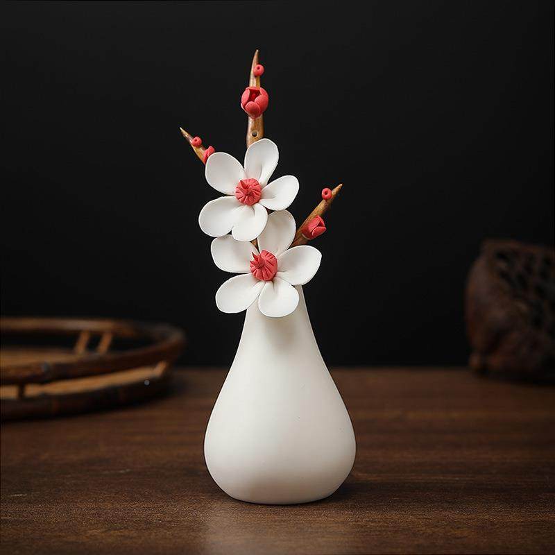 创意陶瓷花瓶白瓷花桌面小瓶件干花摆器插TNE花盆鱼缸装景饰茶道,家居饰品,流水摆件,淘宝优惠券,粉丝福利购,淘宝优惠卷