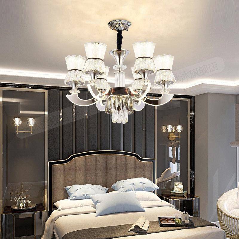 晶水吊灯新款网红cp#33462客厅灯灯现代简吊约轻奢水晶灯臂发光餐