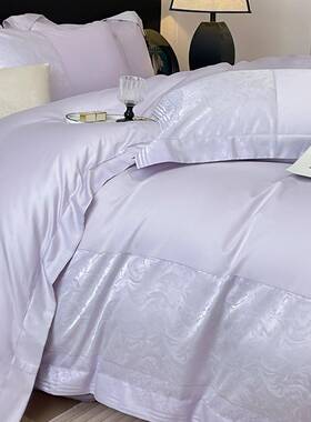 套端类贡缎提花长绒棉四件纯棉全棉拼接被套纯色被套Aanf床上用高