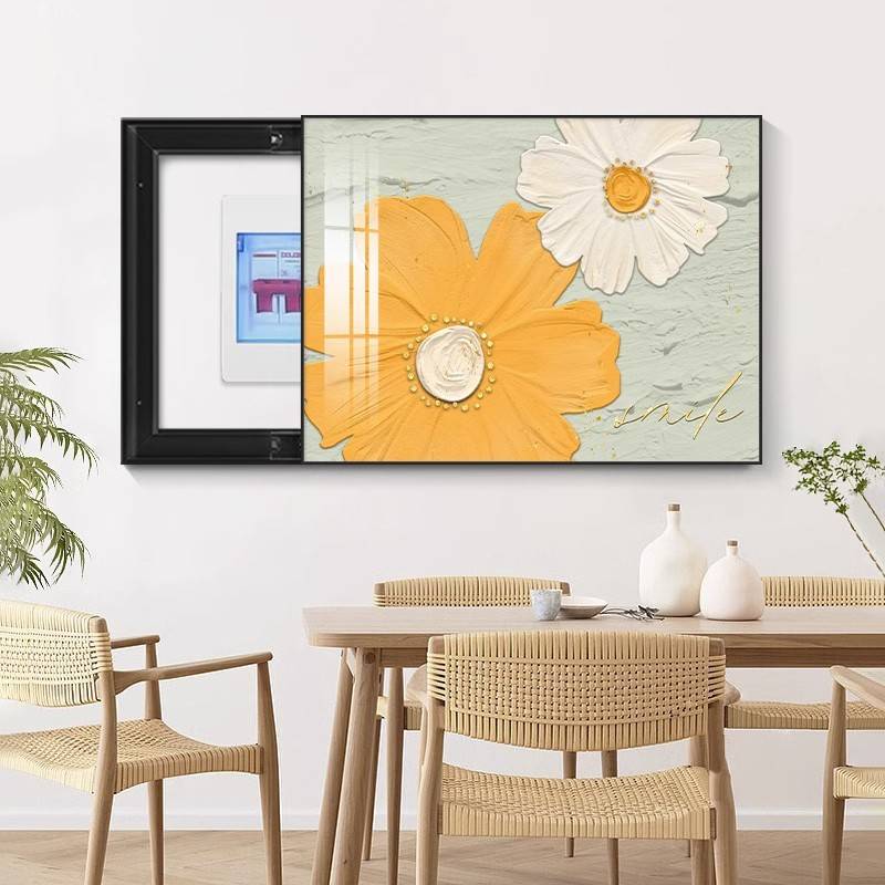 电表箱装饰画花卉壁画电表盒遮挡电闸箱现代简约配电箱遮挡挂画图片