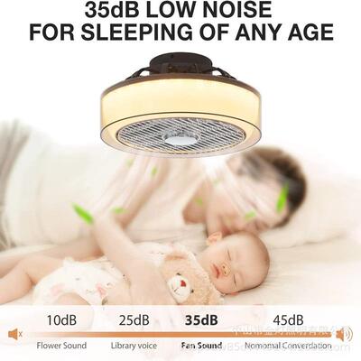 现代简约智能吸顶扇灯超薄室电静音吊扇JD25卧灯餐厅扇灯带风灯吸