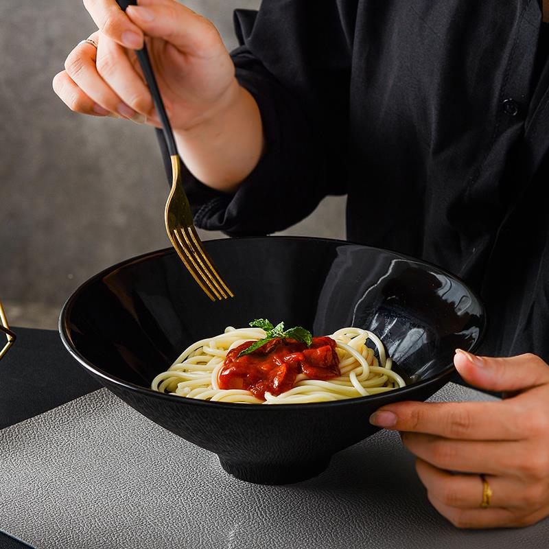 日式沙轻拉碗高颜值斗笠碗海家用陶瓷餐具拉F77J8H88感奢大汤碗碗