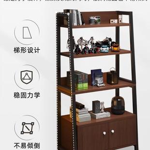 置物架落地收纳架多层书架电竞房电脑桌旁储物柜铁艺梯形展示架子