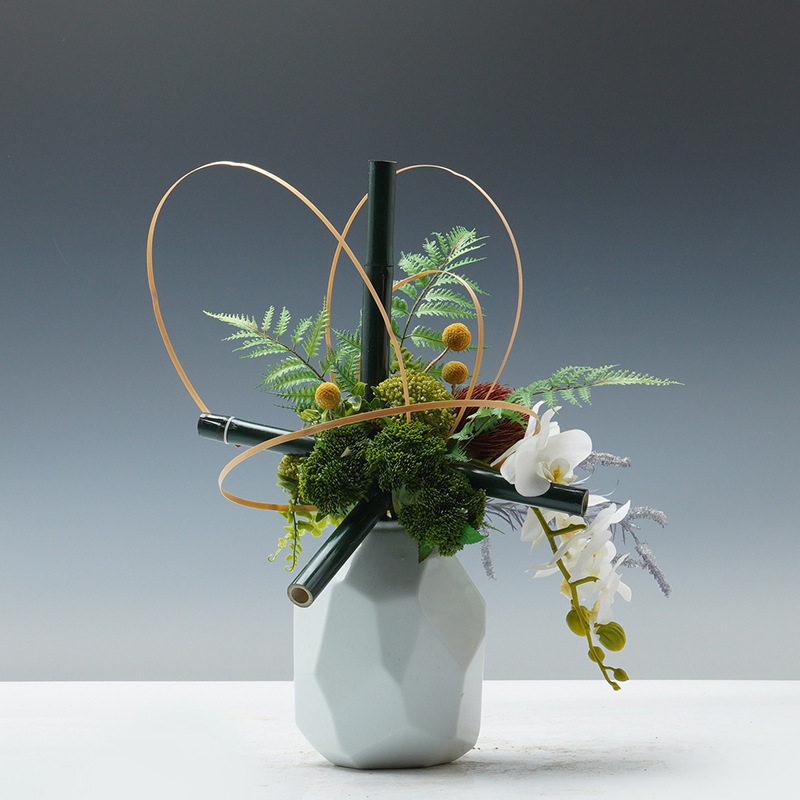 现代仿真绿植花艺茶几摆件