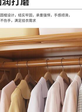 简易实木衣柜家用卧室衣橱封闭拉柜子出布租帘房组装NAJ加粗衣全r