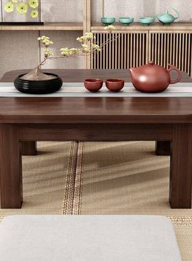 炕桌实木方竹楠榻榻米小茶几方形炕上吃饭桌学桌DKY习矮桌子飘正