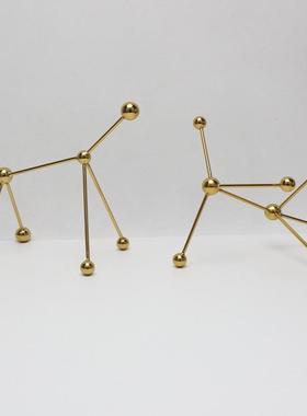 直销新款现代简约金属分子球摆件客厅茶几玄关样板房电视柜装饰品