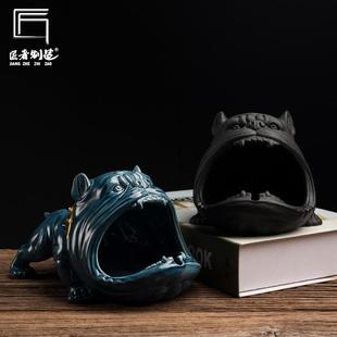 家用卡通狗烟灰缸可爱个性 直销新款 潮流防风防飞灰创意陶瓷大烟缸