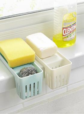 直销新款A2769厨房带吸盘水槽沥水架 水龙头收纳篮收纳挂篮海绵置