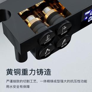 卫生间家用黑色恒温数显花洒套装 直销新款 全铜主体淋浴器增压喷头