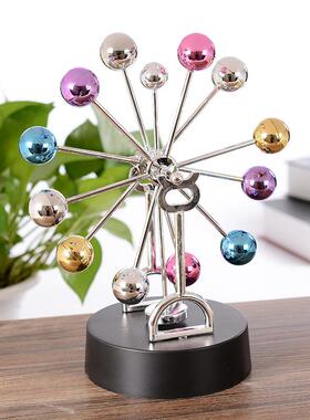 直销新款创意彩色摩天轮电磁摆 创意永动仪模型桌面摆件情侣礼物
