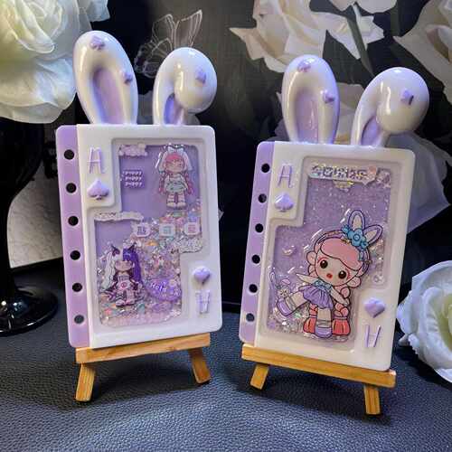 新款直销胖丫丫兔耳朵免白胶桃心笔记本滴胶模具 双流沙笔记本硅