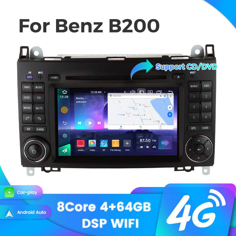 适用奔驰B200改装安卓系统Carplay带DVD改装屏