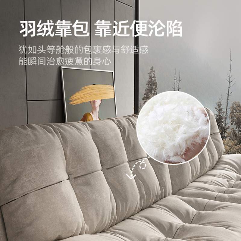 baxter意式极简奶油风羽绒现代简约小户型云朵科技磨砂布艺沙发