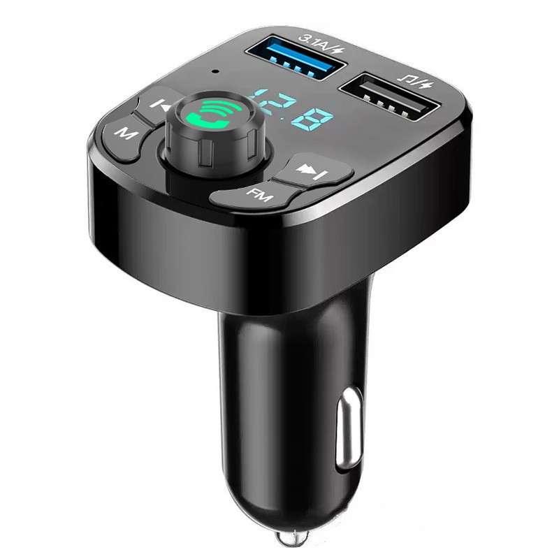 X16充电器fm发射器mp3播放器汽车点烟器数显智能车充稳压车载数显