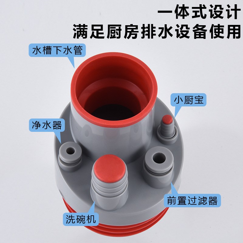 下水管道防返臭神器密封塞厨房洗手池菜盆排O水五通堵封口盖配件