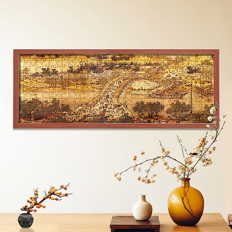 清明上河图拼图专用相框长98x38一千片1000块102*34定制装裱画框