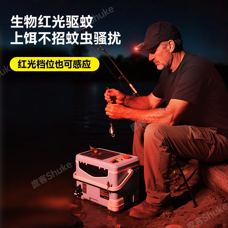 钓鱼专用头灯钓鱼灯夜钓灯感应超长续航夹帽灯强光超亮帽夹头戴式