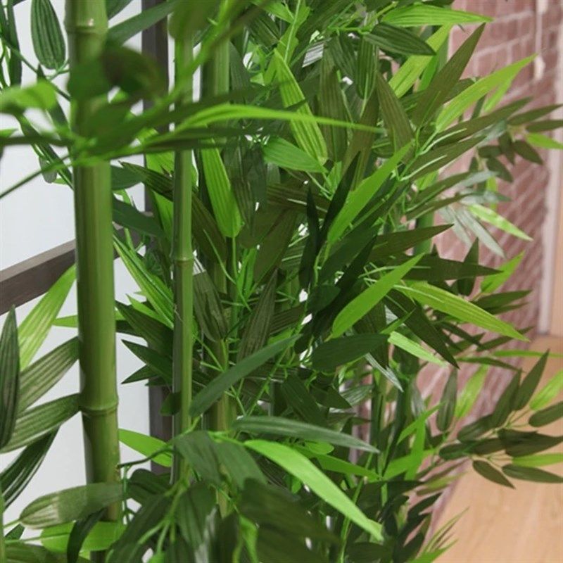 仿真竹子套装装饰隔断屏风公司绿植加密塑料竹子树叶展厅橱窗饰品