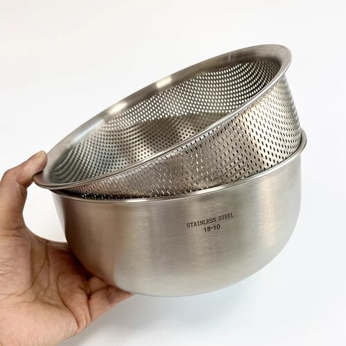 食品级316不锈钢洗菜沥水篮套装厨房淘米盆水果篮蔬菜收纳滤水篮