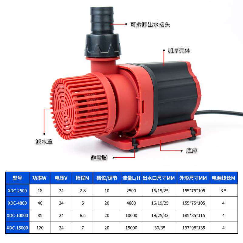 鱼缸水泵过滤泵鱼池循环水泵抽水泵低吸泵变频水泵超静音水陆两用