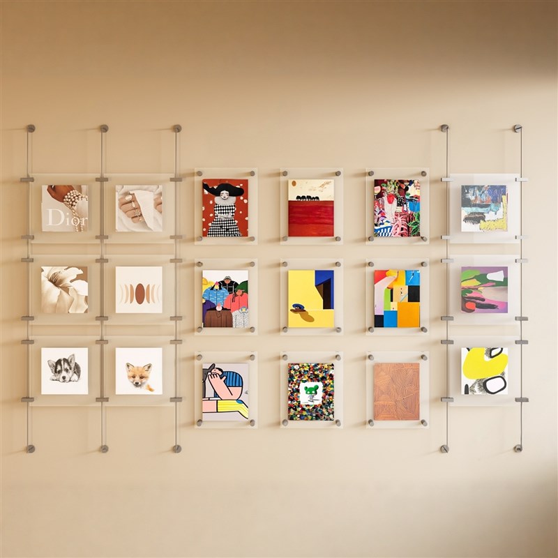 亚克力装饰画展厅互动墙装置画企业文化宣传照片墙画面可定制更换