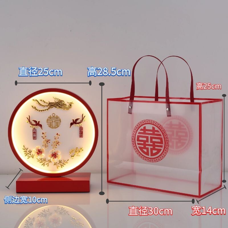 婚庆礼品结婚台灯送新娘陪嫁礼物长明灯红色创意卧室床头灯红台灯