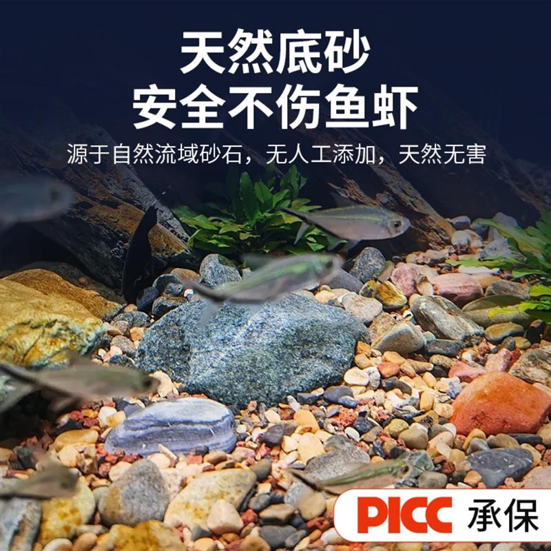 鱼缸底部砂石免洗底砂造景火山石溪流雨林沙化妆白沙乌龟石头专用