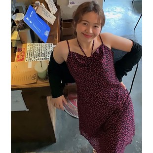 海边度假 大码 mm胖吊带连衣裙无袖 碎花裙小个子显瘦显高夏季 配开衫