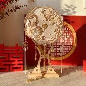 团扇新娘结婚秀禾婚礼diy材料扇子手工喜扇婚扇高级成品中式 新婚