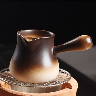 白泥煮茶壶侧把公道杯罐罐茶煮茶器耐烧炭炉电陶炉小号容量粗陶壶